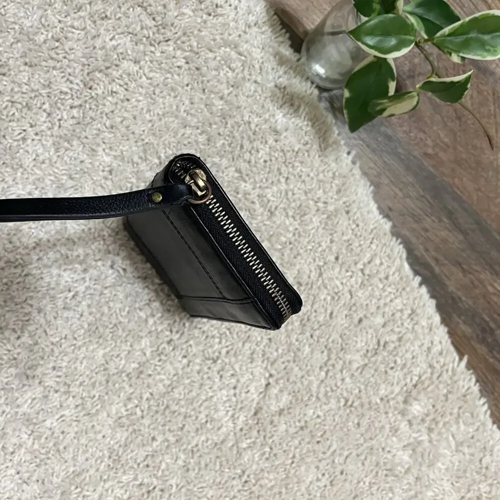 Fossil Black Leather Zip Closure Jori RFID Wallet
